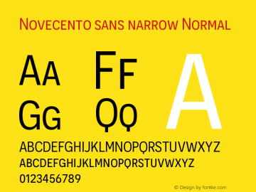 Novecento sans narrow Normal Version 3.001;PS 003.001;hotconv 1.0.70;makeotf.lib2.5.58329图片样张