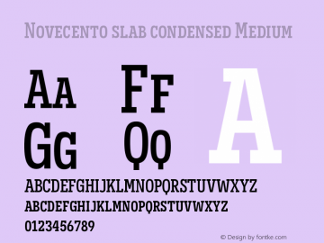 Novecento slab condensed Medium Version 1.002;PS 001.002;hotconv 1.0.70;makeotf.lib2.5.58329图片样张