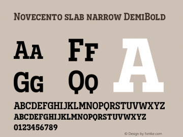 Novecento slab narrow DemiBold Version 1.001;PS 001.001;hotconv 1.0.70;makeotf.lib2.5.58329图片样张