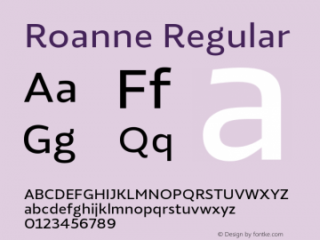 RoanneRegular Version 1.000; ttfautohint (v1.6) Font Sample