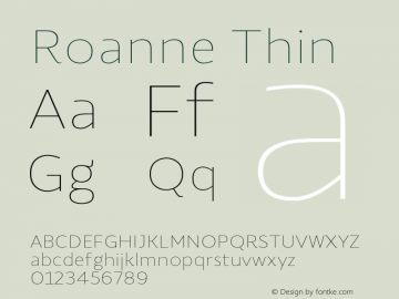 RoanneThin Version 1.000; ttfautohint (v1.6) Font Sample