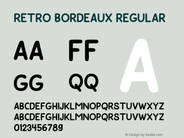 Retro Bordeaux Regular Version 1.000;PS 001.000;hotconv 1.0.88;makeotf.lib2.5.64775 Font Sample