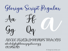 GloriyaScript Version 1.000 Font Sample