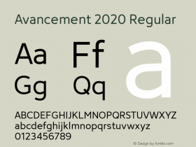 Avancement 2020 Version 1.50;January 22, 2020;FontCreator 11.5.0.2422 64-bit Font Sample