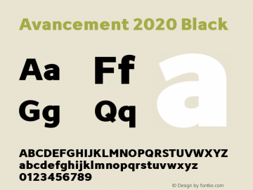 Avancement 2020 Black Version 1.50;March 21, 2020;FontCreator 11.5.0.2422 64-bit Font Sample