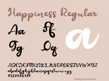 Happiness Version 001.000 Font Sample