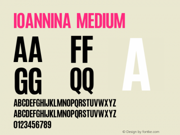 Ioannina Medium Version 1.00;April 4, 2020;FontCreator 11.5.0.2422 64-bit Font Sample