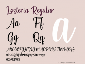 Losteria Version 1.00;April 3, 2020;FontCreator 12.0.0.2565 64-bit Font Sample