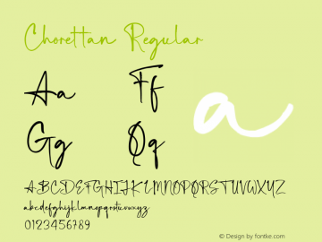 Chorettan-Regular Version 1.000 Font Sample