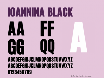 Ioannina Black Version 1.00;April 4, 2020;FontCreator 11.5.0.2422 64-bit图片样张