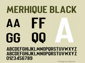 Merhique Black Version 1.00;April 4, 2020;FontCreator 11.5.0.2422 64-bit图片样张