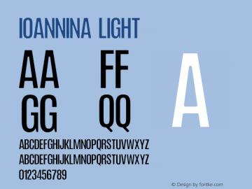 Ioannina Light Version 1.00;April 4, 2020;FontCreator 11.5.0.2422 64-bit图片样张