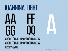 Ioannina Light Version 1.00;April 4, 2020;FontCreator 11.5.0.2422 64-bit图片样张