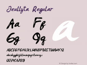 Jeullyta Version 1.00;March 23, 2020;FontCreator 11.0.0.2365 64-bit Font Sample