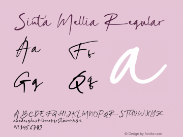 Sinta Mellia Version 1.00;April 9, 2020;FontCreator 12.0.0.2545 64-bit Font Sample