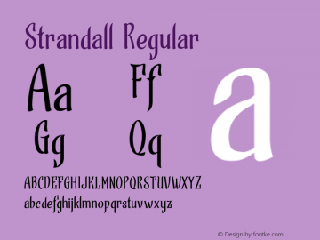 Strandall Regular Version 1.000 Font Sample