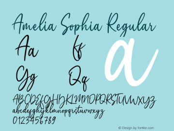 Amelia Sophia Version 1.00;March 8, 2020;FontCreator 11.5.0.2430 64-bit图片样张