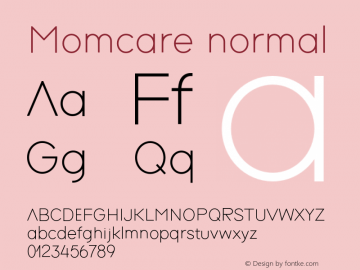 Momcare Version 1 Font Sample