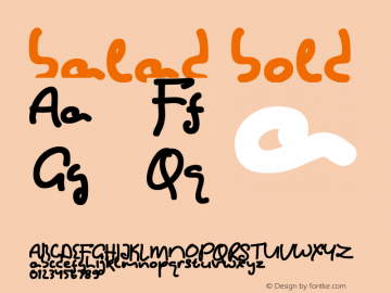 balad bold Version 001.000 Font Sample