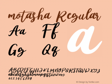 motasha Version 1.00;April 11, 2020;FontCreator 12.0.0.2545 64-bit Font Sample