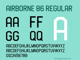 Airborne 86 Version 1.00;April 8, 2020;FontCreator 11.5.0.2427 32-bit Font Sample