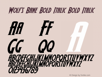 Wolf's Bane Bold Italic Bold Italic 1 Font Sample