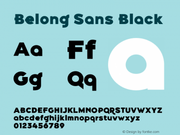 Belong Sans Black Version 1.000;hotconv 1.0.109;makeotfexe 2.5.65596 Font Sample