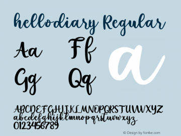 hellodiary Version 1.00;April 13, 2020;FontCreator 12.0.0.2525 64-bit Font Sample