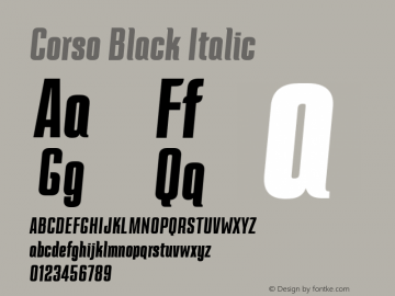 Corso Black Italic Version 1.002;hotconv 1.0.109;makeotfexe 2.5.65596图片样张