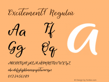 Excitement1 Version 1.000 Font Sample