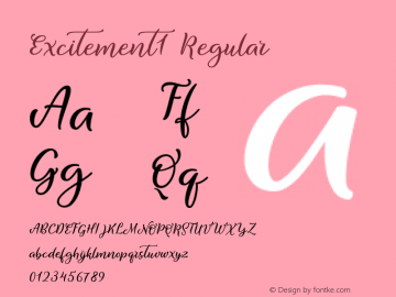 Excitement1 Version 1.000 Font Sample