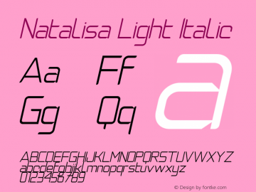 Natalisa Light Italic Version 1.00;March 27, 2020;FontCreator 13.0.0.2613 64-bit图片样张