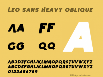 Leo Sans Heavy Oblique Version 1.001;Fontself Maker 3.5.1 Font Sample