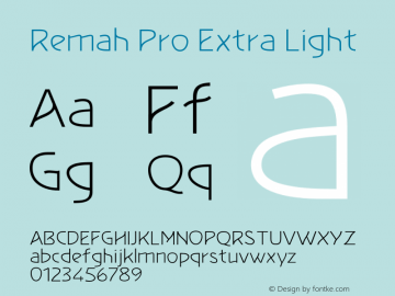 RemahPro-ExtraLight Version 1.000 Font Sample