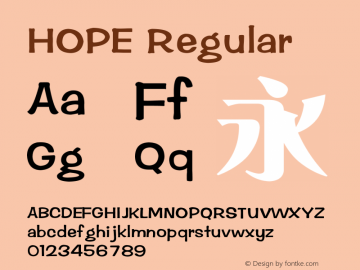 HOPE HOPE Font Sample