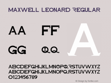 Maxwell Leonard Version 1.003;Fontself Maker 3.4.0 Font Sample
