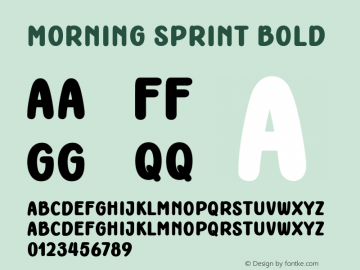 Morning Sprint Bold Version 1.00;April 15, 2020 Font Sample
