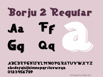 Borju 2 Version 1.00;March 28, 2020;FontCreator 12.0.0.2563 64-bit Font Sample