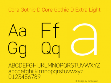 Core Gothic D Core Gothic D ExL Version 1.500;PS 001.005;hotconv 1.0.38图片样张
