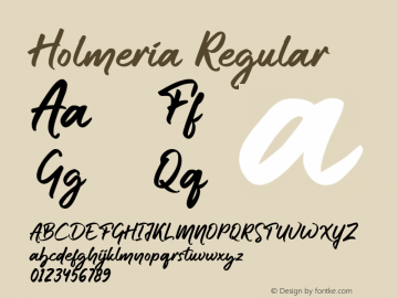 Holmeria Version 1.000 Font Sample