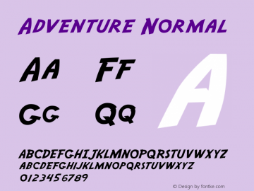 Adventure Normal Unknown Font Sample