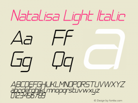 NatalisaLightItalicDemo-LightItalic Version 1.00;April 15, 2020;FontCreator 13.0.0.2620 64-bit Font Sample