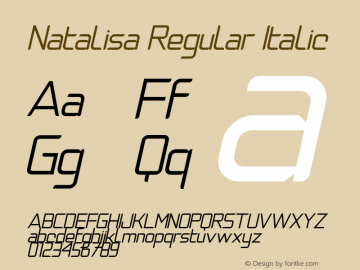 NatalisaRegularItalicDemo-RegularItalic Version 1.00;April 15, 2020;FontCreator 13.0.0.2620 64-bit图片样张