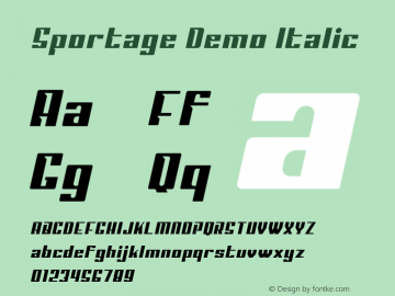 Sportage-DemoItalic Version 1.000图片样张