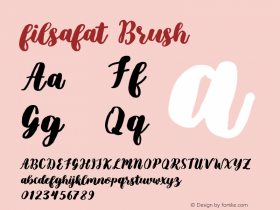 filsafat-Brush Version 1.000 Font Sample