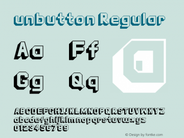 unbutton Regular Version 1.0 Font Sample