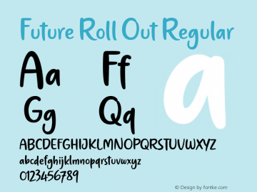 Future Roll Out Version 1.00;April 19, 2020 Font Sample
