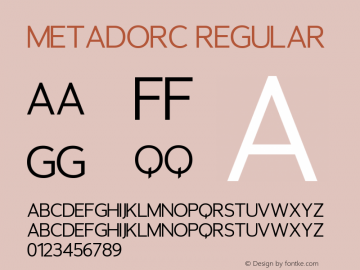 Metadorc Version 1.00;April 20, 2020;FontCreator 11.5.0.2422 64-bit Font Sample