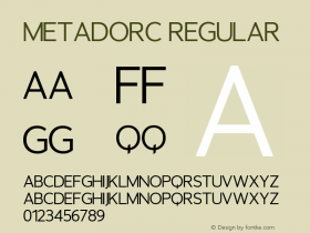 Metadorc Version 1.00;April 20, 2020;FontCreator 11.5.0.2422 64-bit Font Sample