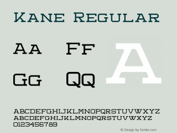 Kane Version 1.00;April 20, 2020;FontCreator 12.0.0.2546 64-bit Font Sample